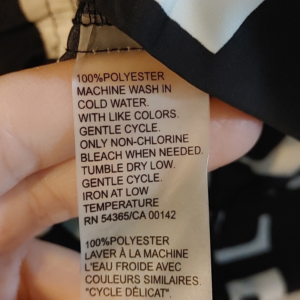 Rain Jacket by TanJay Black & White Geometric Patterned Size 12P Waterproof EUC - Picture 8 of 8